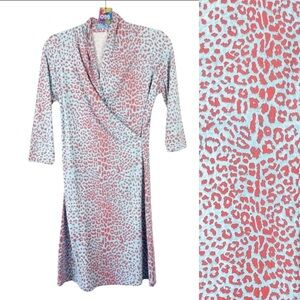 J. MCLAUGHLIN Catalina Cloth XS Leopard Surplice Mini Dress Faux‎ Wrap Stretchy